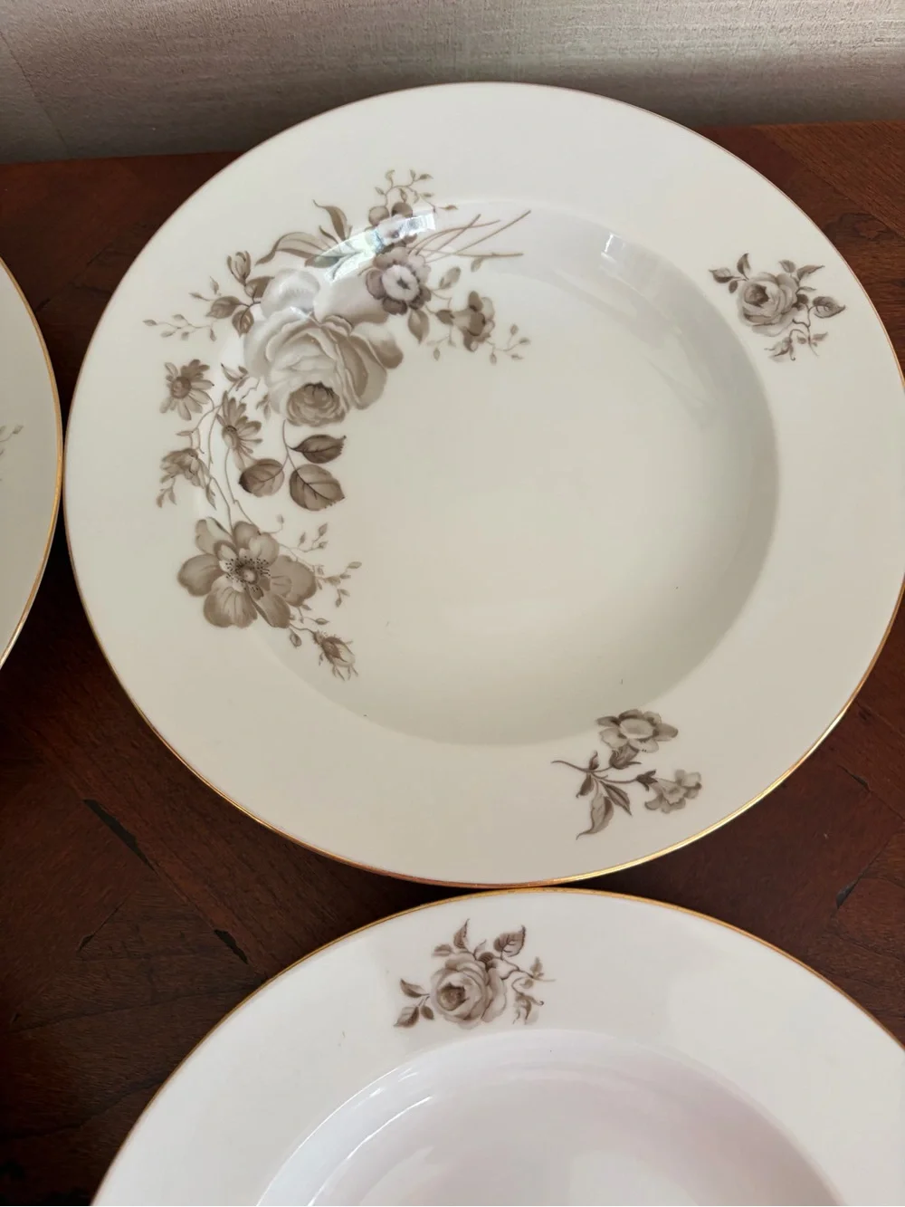 Vintage Johann Haviland Twilight Rose Set of 4 Cereal/Soup Bowls, Bavaria German